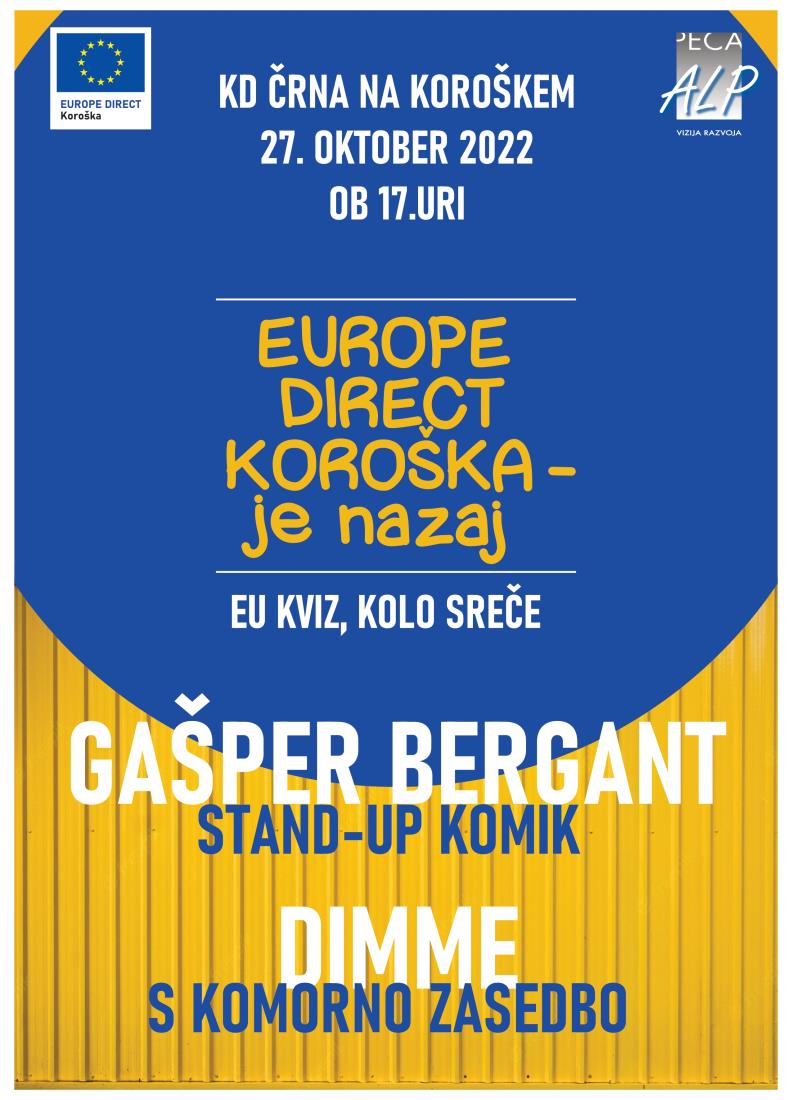 VABILO EUROPE DIRECT KOROŠKA JE NAZAJ